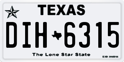 TX license plate DIH6315