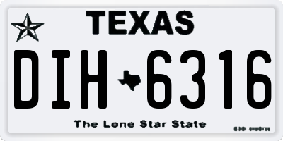 TX license plate DIH6316