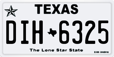 TX license plate DIH6325