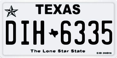 TX license plate DIH6335