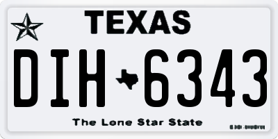 TX license plate DIH6343