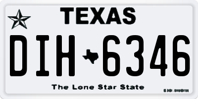TX license plate DIH6346