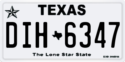 TX license plate DIH6347