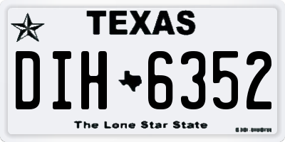 TX license plate DIH6352