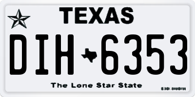 TX license plate DIH6353