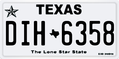 TX license plate DIH6358
