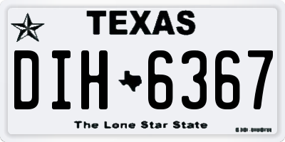 TX license plate DIH6367
