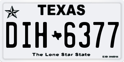 TX license plate DIH6377