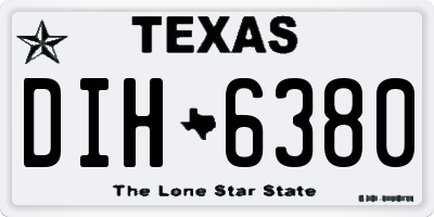 TX license plate DIH6380