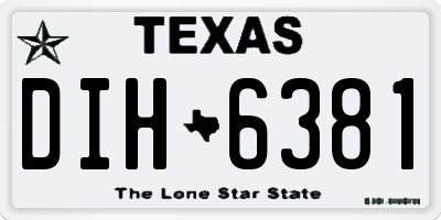TX license plate DIH6381