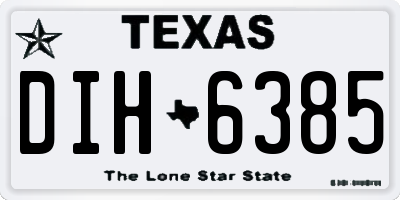 TX license plate DIH6385