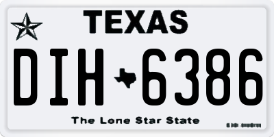TX license plate DIH6386