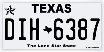 TX license plate DIH6387