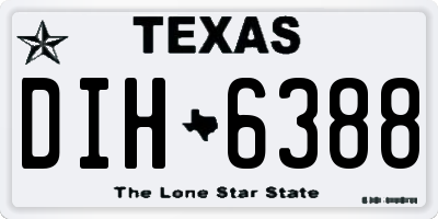 TX license plate DIH6388