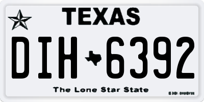 TX license plate DIH6392