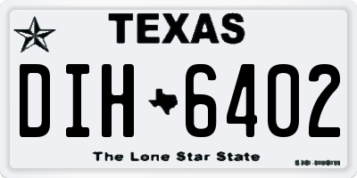 TX license plate DIH6402