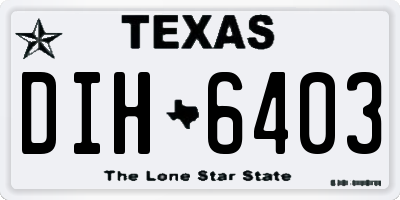 TX license plate DIH6403