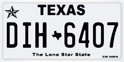 TX license plate DIH6407
