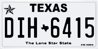 TX license plate DIH6415
