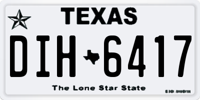 TX license plate DIH6417