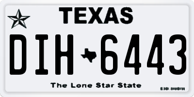 TX license plate DIH6443