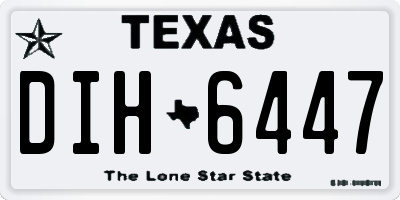 TX license plate DIH6447