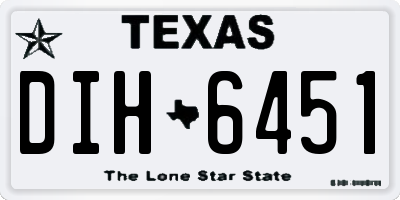 TX license plate DIH6451
