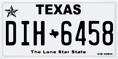 TX license plate DIH6458