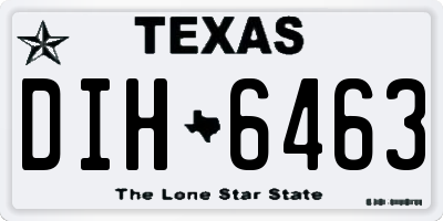 TX license plate DIH6463