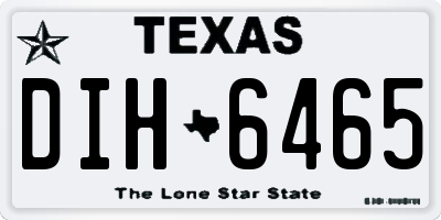 TX license plate DIH6465