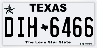 TX license plate DIH6466