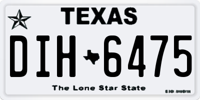 TX license plate DIH6475