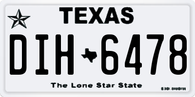 TX license plate DIH6478