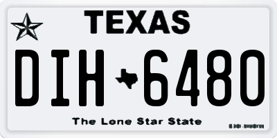 TX license plate DIH6480