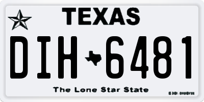 TX license plate DIH6481