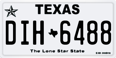TX license plate DIH6488