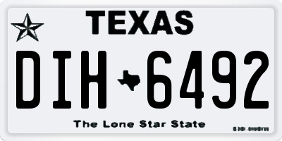 TX license plate DIH6492