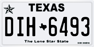 TX license plate DIH6493
