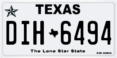 TX license plate DIH6494