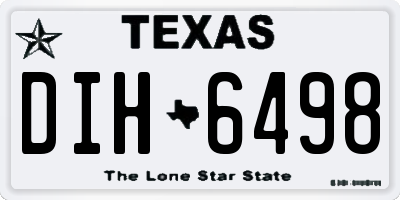 TX license plate DIH6498