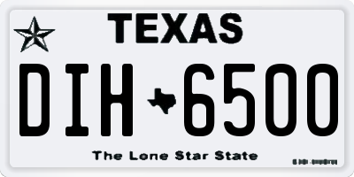 TX license plate DIH6500