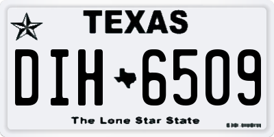 TX license plate DIH6509