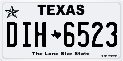 TX license plate DIH6523