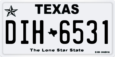 TX license plate DIH6531