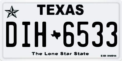 TX license plate DIH6533