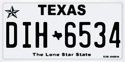 TX license plate DIH6534