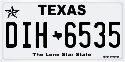 TX license plate DIH6535