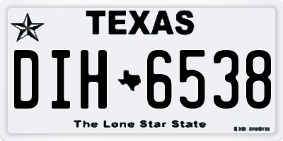 TX license plate DIH6538