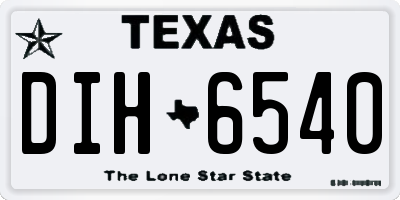 TX license plate DIH6540