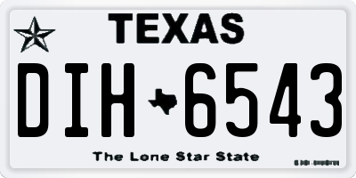 TX license plate DIH6543